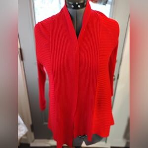 United States Sweaters Bold Red Open Cardigan